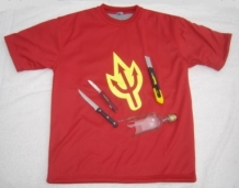 Rouge Tee shirt coupe résistant avec trident
